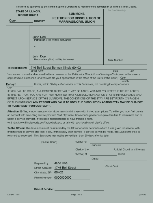 Cook County IL Divorce Online File for Divorce in Illinois Without a